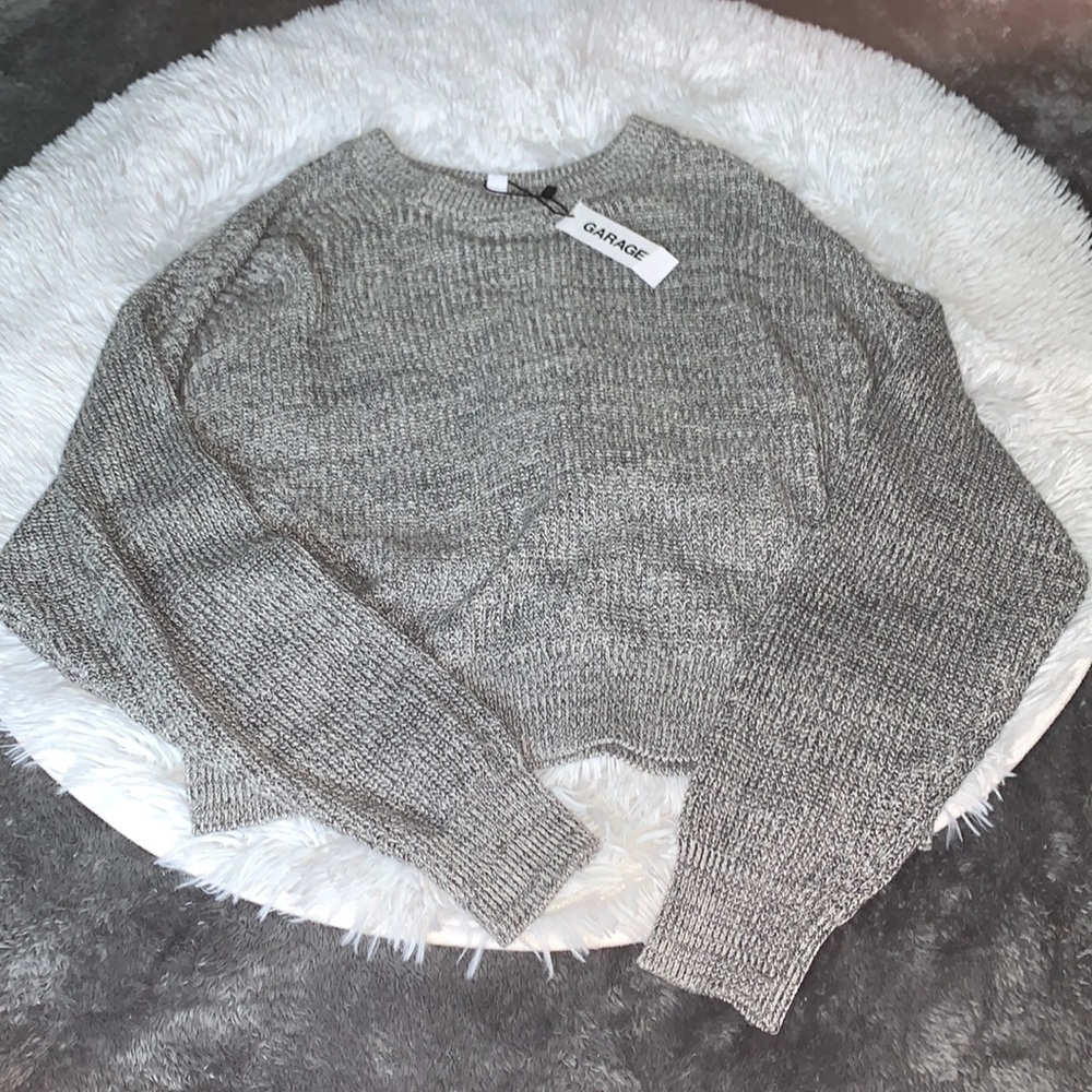 NEVER WORN WITH TAGS GARAGE GREY SWEATER
